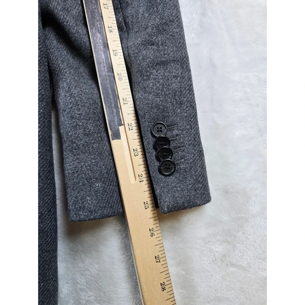 Banana Republic Overcoat Mens Small Gray Wool Italian Fabric Mario Bellucci